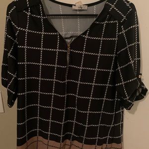 Black and brown blouse